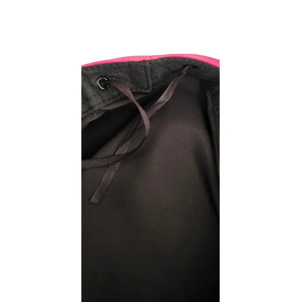 NEW Faux Leather Beret Hat Womens Hot Pink Detachable Crystal Brooch Pin 56-58cm